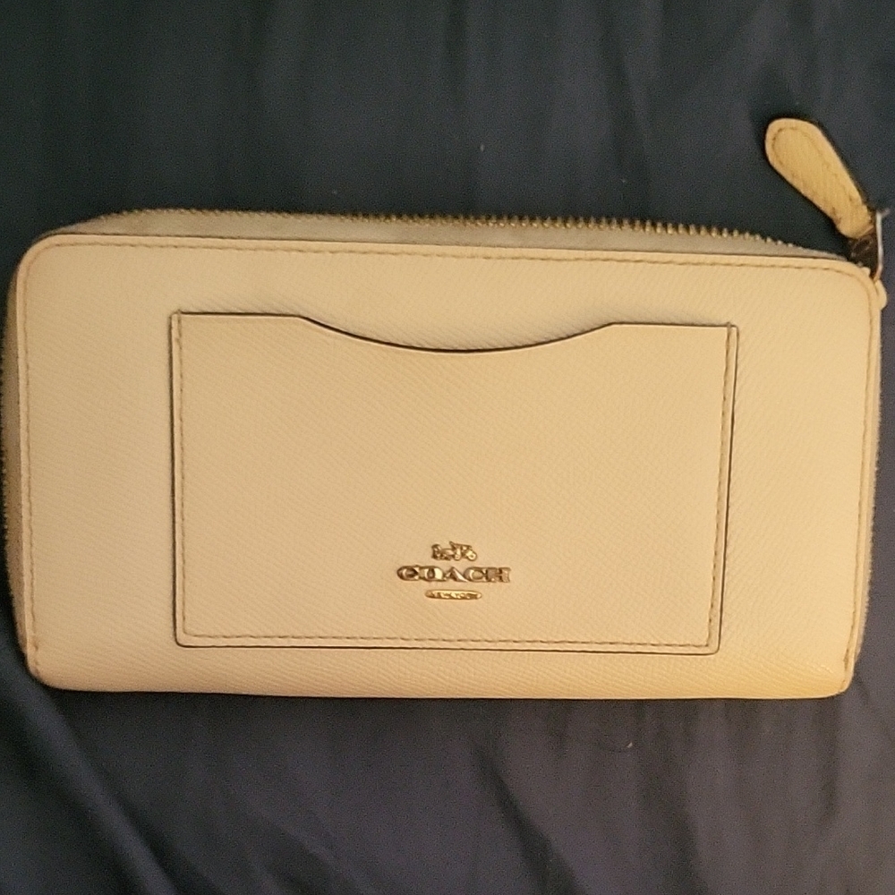 Coach Beige Zip-Around Wallet